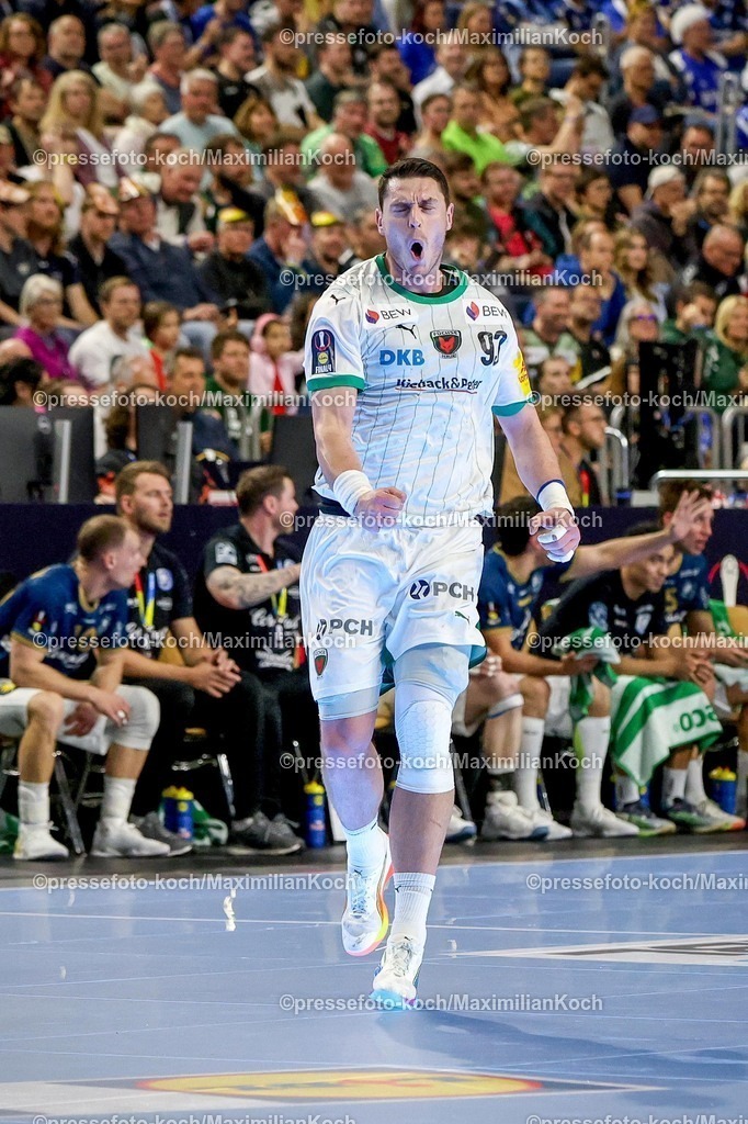 xSSCx19042602008 | 19.04.2026, xsscx, Handball, DHB-Pokal Lidl Final4, Finale, Füchse Berlin - Bergischer HC, Saison 2025 / 2026 Herren, Lanxess Arena, Köln: Mijajlo Marsenic (Füchse Berlin #93) jubelnd nach dem Treffer Photo: xSandraxScherningxPressefotoKochx