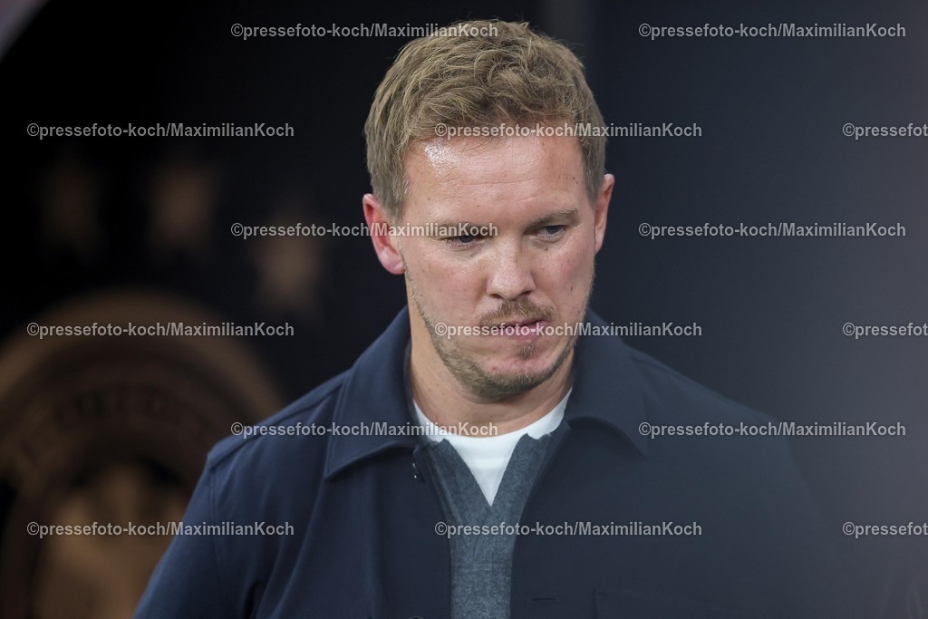 DFB10102502070 | 10.10.2025, Fußball, Länderspiel, Deutschland - Luxemburg, UEFA WM-Qualifikation, 2025/2026, Gruppe A, PreZero Arena in Sinsheim: Nationaltrainer Julian Nagelsmann (GER #hc) DFB regulations prohibit any use of photographs as image sequences and or quasi-video.