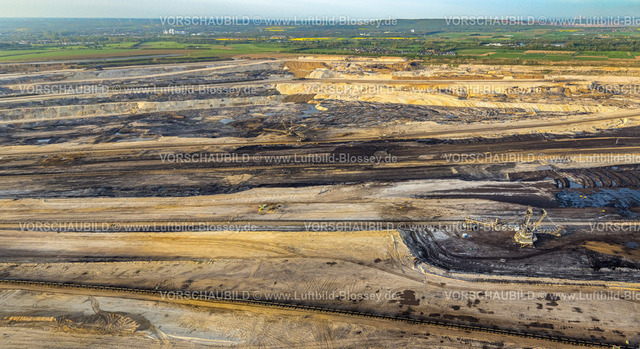 Inden240403628BraunkohleTagebauRWE | Luftbild, BraunkohleTagebau Inden der RWE Power AG, Versorgung des Kraftwerks Weisweiler,  Schaufelradbagger, Rheinisches Braunkohlerevier, Inden, Rheinland, Nordrhein-Westfalen, Deutschland