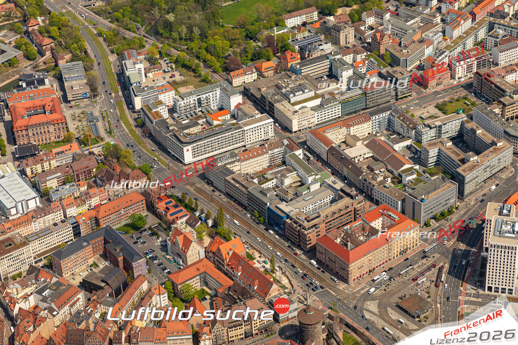Das Luftbild zeigt Marienvorstadt Nürnberg - Die Luftaufnahme wurde 2023 vom UL-Flugzeug aus erstellt ( keine Drohne ) - Hochauflösende Luftaufnahme - Für grossformatige Ausdrucke geeignet. Die Geschenkidee !Mit Lizenz und Bildrechte bestellbar