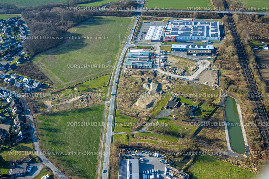Hamm260203019 | Luftbild, Gewerbegebiet Lipperandstraße, Baustelle am Handelshof Hamm Großhandels-Supermarkt an der Römerstraße, Baufläche und Neubau an der Römerstraße, Bockum-Hövel, Hamm, Ruhrgebiet, Nordrhein-Westfalen, Deutschland