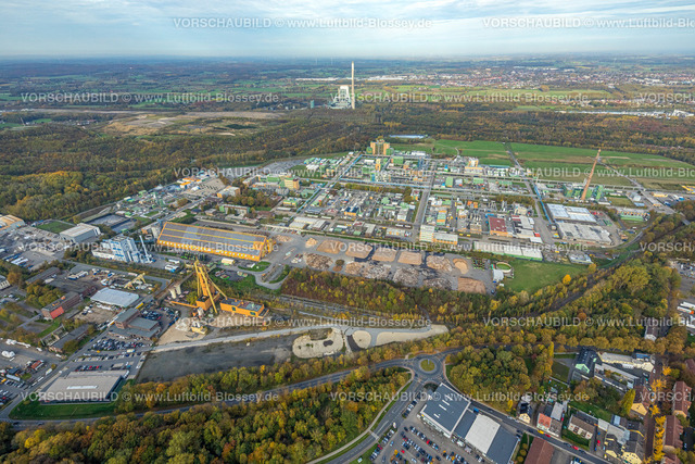 Bergkamen221013027 | Luftbild, Bayer AG, Chemiewerk, Herbstwald, Bergkamen, Ruhrgebiet, Nordrhein-Westfalen, Deutschland
