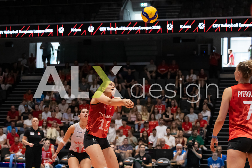 Austria v Switzerland - CEV European League Women | KRIENS, SWITZERLAND - JUNE 14: ALIX DE MICHELI of Switzerland during the CEV European League match between Austria and Switzerland at Pilatus Arena on June 14, 2026 in Kriens, Switzerland. - Realisiert mit Pictrs.com