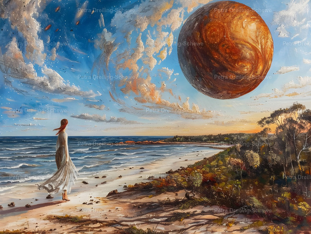 Die Frau und der Blutmond | PeDSchWork Fotodesign gegen kahle Stellen an Ihren Wänden. In meinen Galerien finden Sie eine große Bandbreite an verschiedenen Genres. Von Fotografie bis KI. - Realisiert mit Pictrs.com