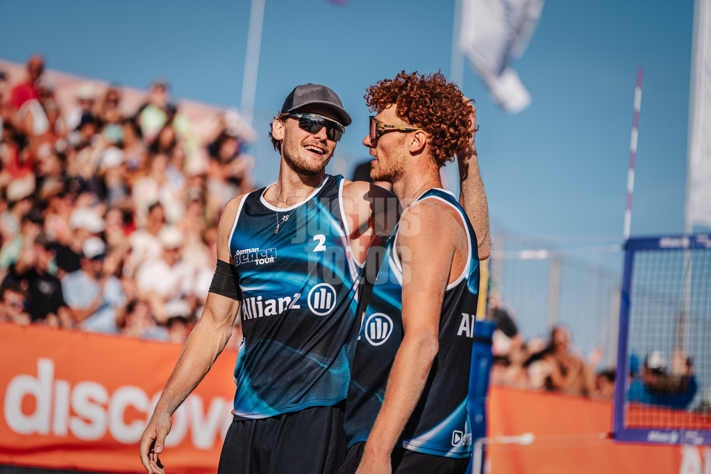 Beachvolleyball | Männer | Allianz German Beach Tour 2024 | Tourstop Kühlungsborn | 11.08.2024 | v.l. Paul Henning und Max Just