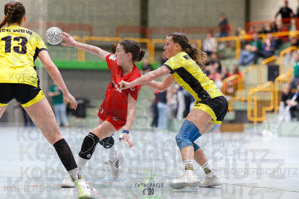 Hessenmeisterschaft wJC - Finale; HSG Kleenheim - HSG Weiterstadt/ Braunsh.Worf. | Hessenmeisterschaft wJC - Finale; HSG Kleenheim - HSG Weiterstadt/ Braunsh.Worf. am 22.03.2025 in Biedenkopf (Sporthalle Lahntalschule)Photo © 2025 - Jörg Heinrich - Realisiert mit Pictrs.com
