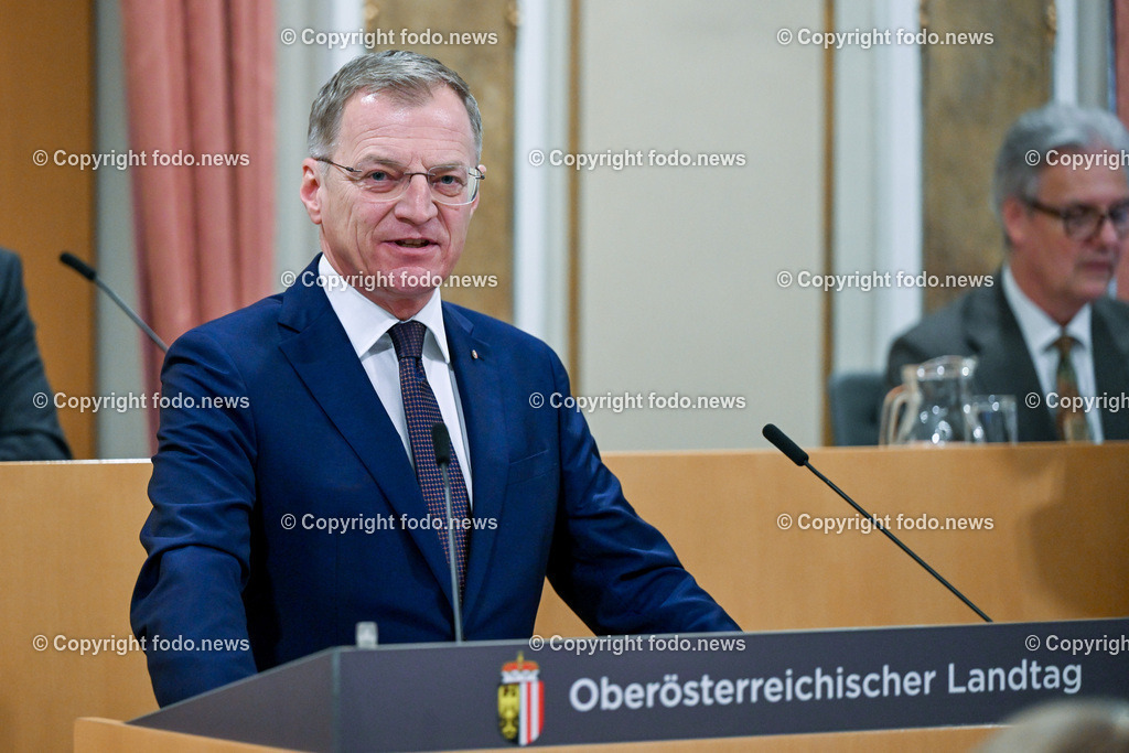 Landhaus Linz_ Promenade_ Landtagssitzung_ 07.03.2024-34 | 07.03.2024, Landhaus Linz AUT, Promenade, Landtagssitzung, im Bild LH Thomas Stelzer (VP, Landeshauptmann Ooe)