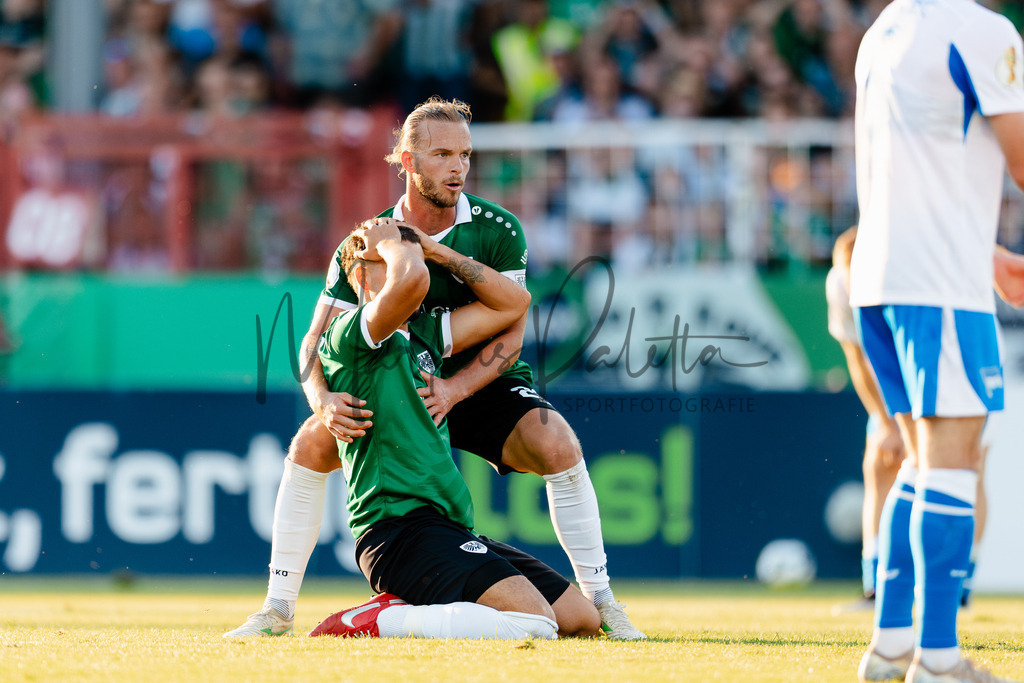 DFB-Pokal 2025/2026, 1. Runde: SC Preußen Münster - Hertha BSC Berlin | Münster, 18.08.2025: DFB-Pokal 2025/2026, 1. Runde, SC Preußen Münster gegen Hertha BSC Berlin im LVM-Preußenstadion in Münster.(Foto: sportfotografie.ms | Markus Paletta) - Realisiert mit Pictrs.com