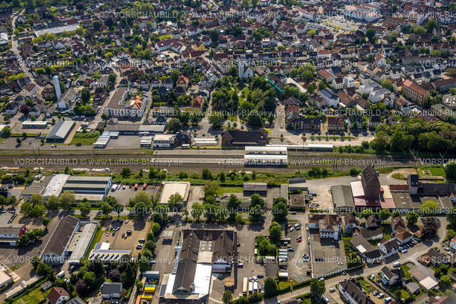 Lage240505511 | Bahnhof Hbf Lage (Lippe), City Innenstadtansicht, Wohnen und Leben, Sedanplatz  Parkanlage, Lage, Ostwestfalen, Nordrhein-Westfalen, Deutschland