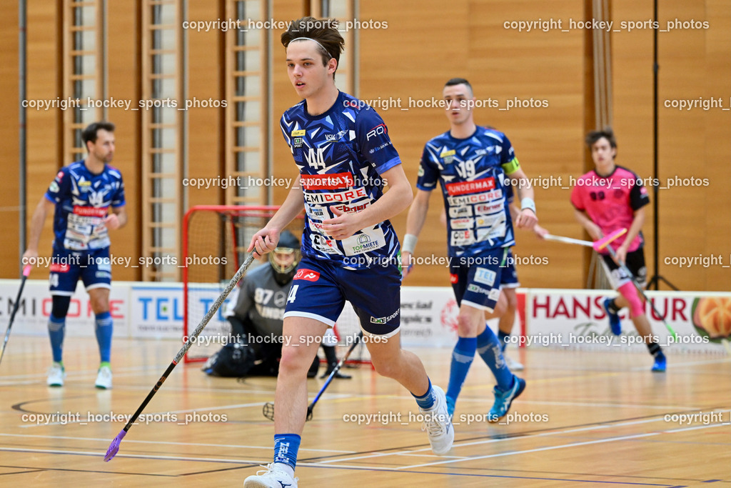 VSV Unihockey vs. Wiener Floorball Verein | #44 Luca Widnig VSV Unihockey, VSV Unihockey vs. Wiener Floorball Verein, VSV Unihockey vs. Wiener Floorball Verein am 18.05.2025 in Villach (Ballspielhalle St. Martin), Austria, (Photo by Bernd Stefan)