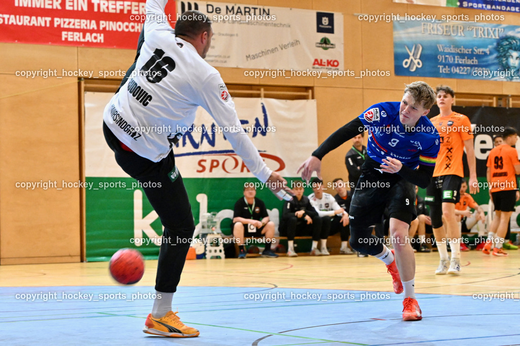 SC Ferlach vs. HSG Holding Graz | #9 SAGER Nico SC Ferlach, #16 BUDOVIC Jovo HSG Graz, SC Ferlach vs. HSG Holding Graz, SC Ferlach vs. HSG Holding Graz am 24.05.2025 in Ferlach (Ballspielhalle Ferlach), Austria, (Photo by Bernd Stefan)