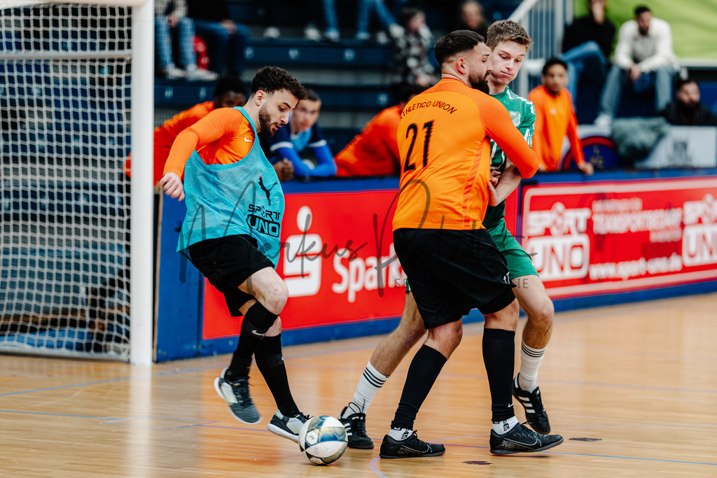 47. Stadtmeisterschaften im Hallenfußball 2025, Vorrunde | Stadtmeisterschaften im Hallenfußball 2025, Vorrunde, Sporthalle Berg Fidel in Münster. Foto: sportfotografie.ms | Markus Paletta - Realisiert mit Pictrs.com