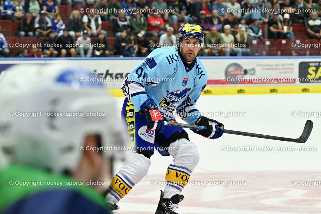 EC iDM Wärmepumpen VSV vs. KHL Sisak | #91 Nick Hutchison EC VSV, EC iDM Wärmepumpen VSV vs. KHL Sisak, EC iDM Wärmepumpen VSV vs. KHL Sisak am 02.09.2025 in Villach (Stadthalle Villach), Austria, (Photo by Bernd Stefan)