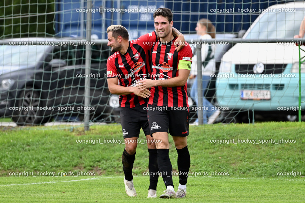 ATUS Nötsch vs. SC Landskron | Jubel ATUS Nötsch Mannschaft, #91 Christian Lussnig ATUS Nötsch, #21 Nicolas Janschitz ATUS Nötsch, ATUS Nötsch vs. SC Landskron, ATUS Nötsch vs. SC Landskron am 26.07.2025 in Nötsch (Dobratsch Arena), Austria, (Photo by Bernd Stefan)