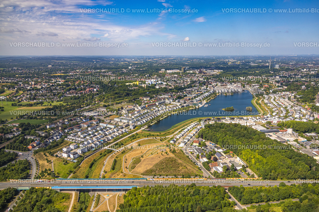 Dortmund220704655 | Luftbild, Phoenix-See, Wohnhäuser rund um den See, Hörde, Dortmund, Ruhrgebiet, Nordrhein-Westfalen, Deutschland