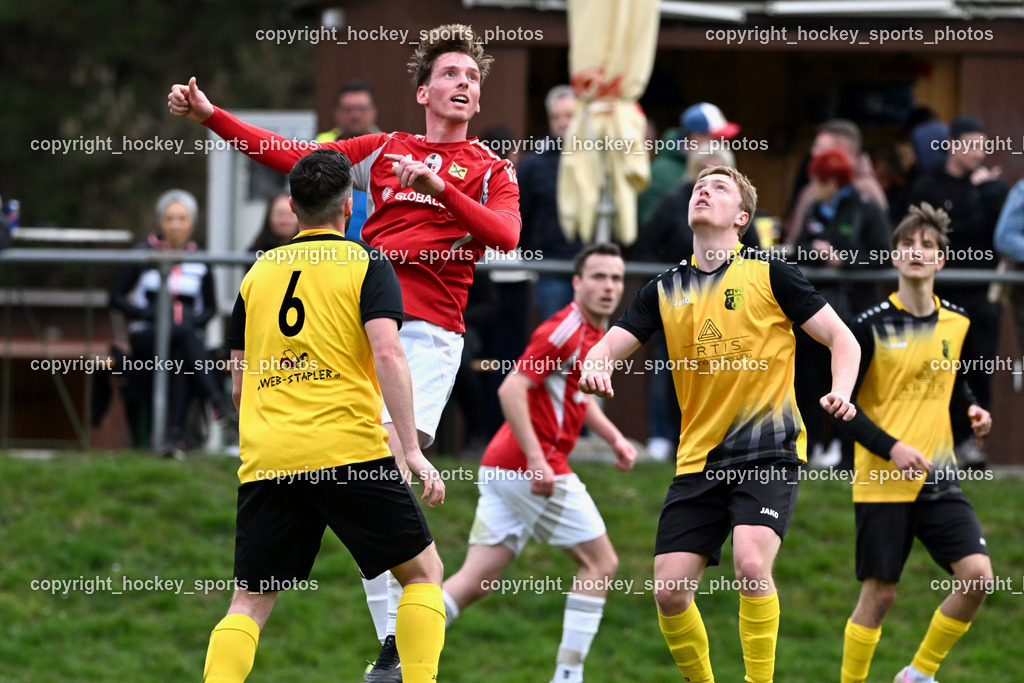 SV Arnoldstein vs. FC Union Sillian-Heinfels | #6 Nermin Konjevic SV Arnoldstein, #20 Marco Ortner FC Sillian, #8 Ruairidh James Johnson SV Arnoldstein,  SV Arnoldstein vs. FC Union Sillian-Heinfels, SV Arnoldstein vs. FC Union Sillian-Heinfels am 29.03.2026 in Arnoldstein (Waldparkstadion Arnoldstein), Austria, (Photo by Bernd Stefan)