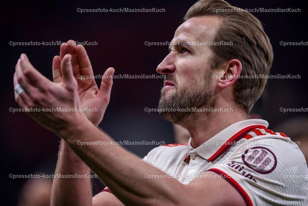 Lev15022501332 | 15.02.2025, Fußball, Bayer 04 Leverkusen - FC Bayern München, 1. Fußball Bundesliga, 22. Spieltag, BayArena, Saison 2024 2025: Harry Kane (FC Bayern #9)DFB regulations prohibit any use of photographs as image sequences and or quasi-video.