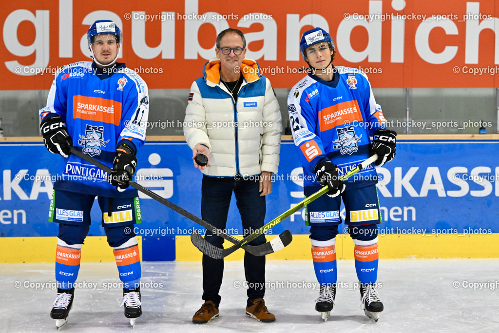 ESC Steindorf Sparkasse Feldkirchen Shooting | #21 WALDER PATRIK, Gerhard Schreilechner Sparkasse Feldkirchen, #11 Luka Kalan, ESC Steindorf Sparkasse Feldkirchen Shooting, ESC Steindorf Sparkasse Feldkirchen Shooting am 24.10.2025 in Steindorf (Ossiachersee Halle), Austria, (Photo by Bernd Stefan)