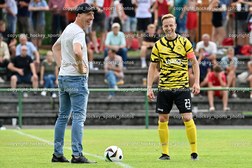 FC Faakersee vs. Union Matrei | #23 Roman Adunka FC Faakersee, Ehrenanstoss Raiffeisenbank Villach, FC Faakersee vs. Union Matrei, FC Faakersee vs. Union Matrei am 18.08.2024 in Finkenstein (Sportplatz Faakersee), Austria, (Photo by Bernd Stefan)