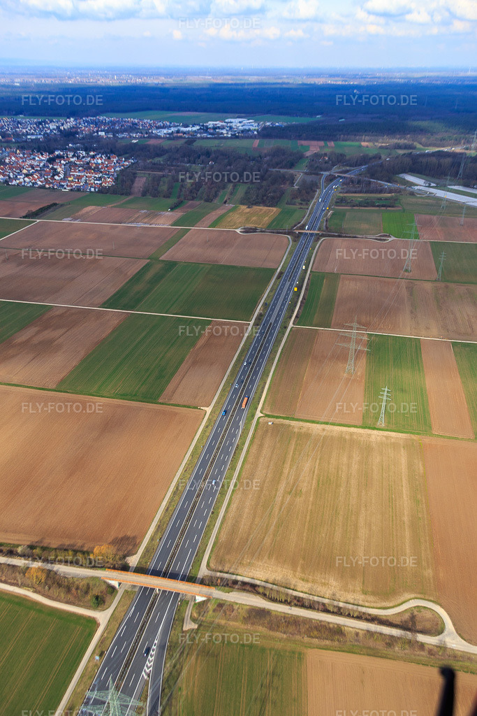 Luftbild: Verlauf der B9 in Hördt im Bundesland Rheinland-Pfalz in Deutschland. Foto: IMG_086186.jpg vom 26.02.2016 durch Werner Riehm/FLY-FOTO.de