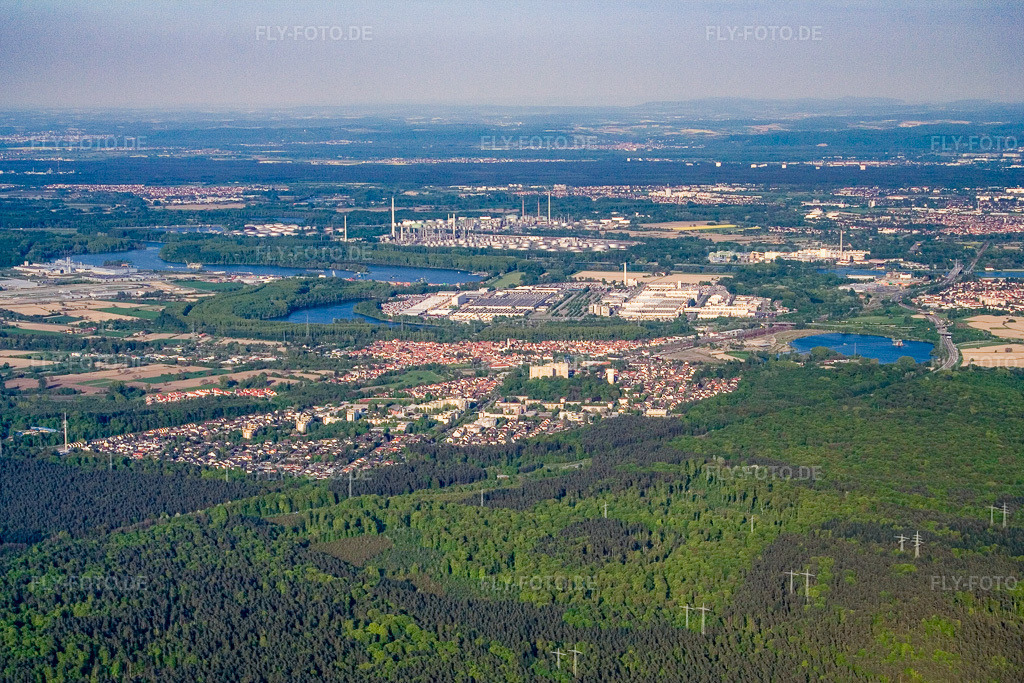 Luftbild: Ortsteil Dorschberg von Norden in Wörth am Rhein im Bundesland Rheinland-Pfalz in Deutschland. Foto: IMG_10582.jpg vom 04.05.2008 durch Werner Riehm/FLY-FOTO.de
