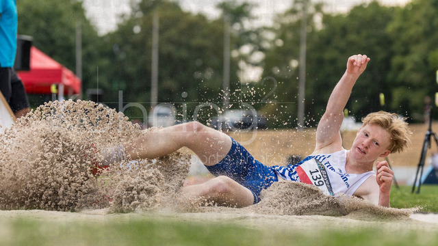 Para Heimspiel 7.0; Leverkusen, 18.07.2026 | LEVERKUSEN, GERMANY - JULY 18, 2026 : Paul Diedrich (GER/Tus Koeln rrh.) competes in the long jump during the Para Heimspiel 7.0 at Fritz Jacobi Sports Complex on July 18, 2026 in Leverkusen, Germany.