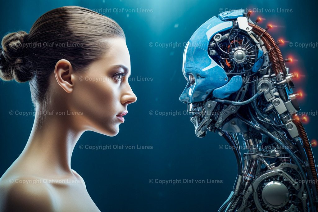 Computer gegen Mensch | künstliche Intelligenz Wandbild