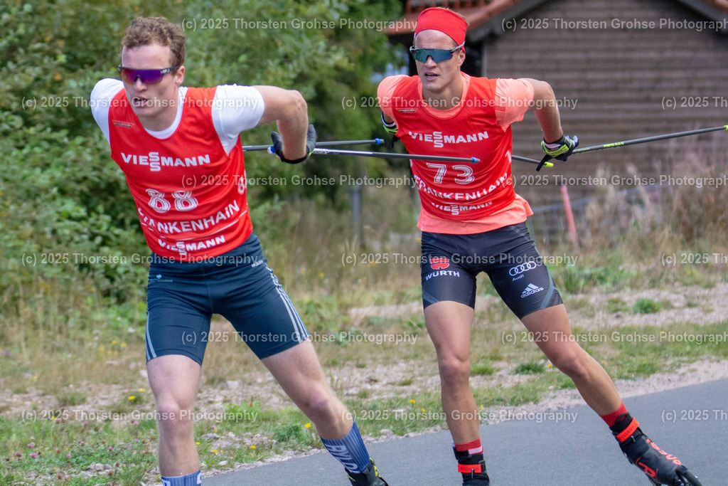 Deutsche Meisterschaften Biathlon | Deutsche Meisterschaften Biathlon, Speziallanglauf Maenner am 14.09.2018 in der DKB SKI ARENA in Oberhof, (Deutschland)

Bild: Fratzscher Lucas vom WSV Oberhof (88) , Schmuck Dominic vom SC Schlechingen / BPOL (73) - Realisiert mit Pictrs.com