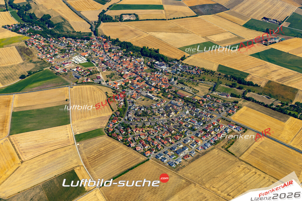 Das Luftbild der Stadt Dingolshausen wurde 2022 vom Flugzeug heraus erstellt (keine Drohnen-Aufnahmen) Aufnahmehöhe ca.450 Meter- hohe Bildauflösung und Druck-Qualität. Garantiert!