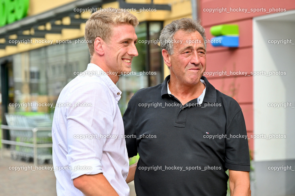 Empfang Heiko Gigler in Gmünd | Vater von Heiko Gigler, Empfang Heiko Gigler in Gmünd, Empfang Heiko Gigler in Gmünd am 14.08.2024 in Gmünd (Hauptplatz Gmünd), Austria, (Photo by Bernd Stefan)