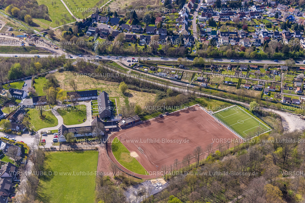 Gelsenkirchen220402615 | Luftbild, Künstlersiedlung Halfmannshof und Sportanlage Halfmannshof, Ückendorf, Gelsenkirchen, Ruhrgebiet, Nordrhein-Westfalen, Deutschland