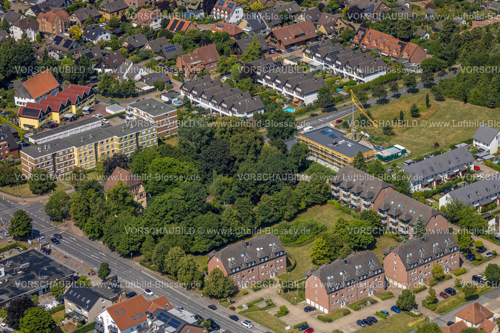 Hamm250702257Uentrop | Luftbild, Baustelle mit Neubau an der Ostwennemarstraße Ecke Alter Uentroper Weg, Kita Villa Kunterbuntim Waldstück, Uentrop, Hamm, Ruhrgebiet, Nordrhein-Westfalen, Deutschland
