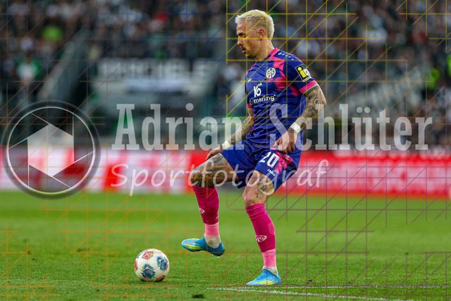 19.04.2026, GER, Fussball, Herren, 1. BL, Saison 2025/2026, Borussia Mönchengladbach - 1. FSV Mainz 05 | Phillip Tietz (Mainz) in Aktion am Ball, Einzelaktion 