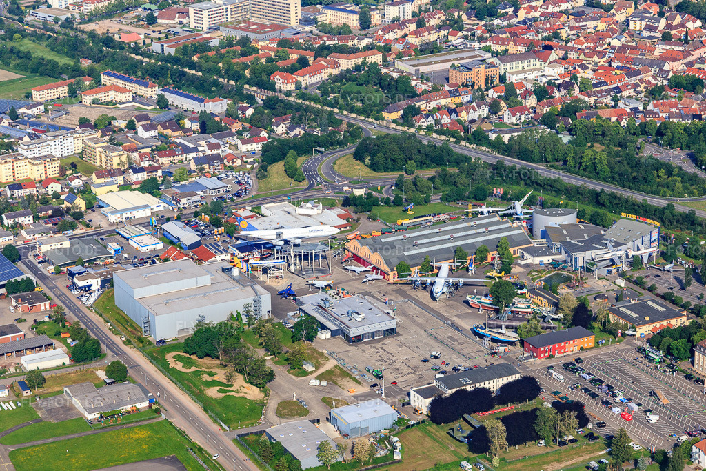 Luftbild: Technikmuseum Speyer aus Osten in Speyer im Bundesland Rheinland-Pfalz in Deutschland. – Foto: IMG_114247.jpg vom 26.05.2019 durch Werner Riehm/FLY-FOTO.de – Auflösung des Originals: 5293 x 3529 px – Technik Museum Speyer
