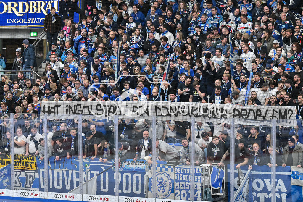 ERC Ingolstadt - Augsburger Panther  | Spurchband der ERC Ultras - Donaukurier / DEL: ERC Ingolsdtadt - Augsburger Panther, Saturn Arena am 10.01.2025