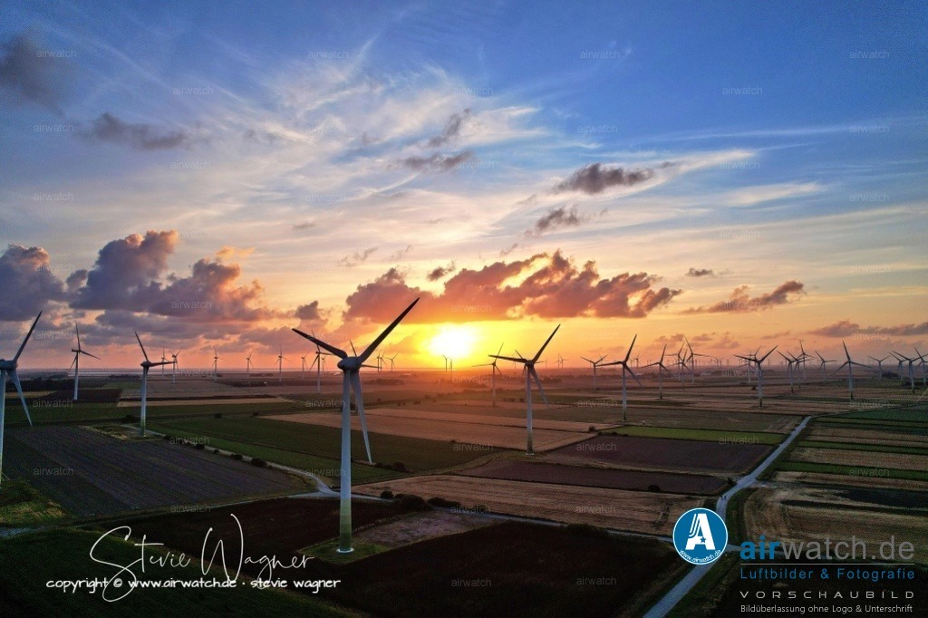 Windpark Breklumer-Koog | Luftbild, Windenergieanlagen, Enercon, Windpark Breklumer Koog