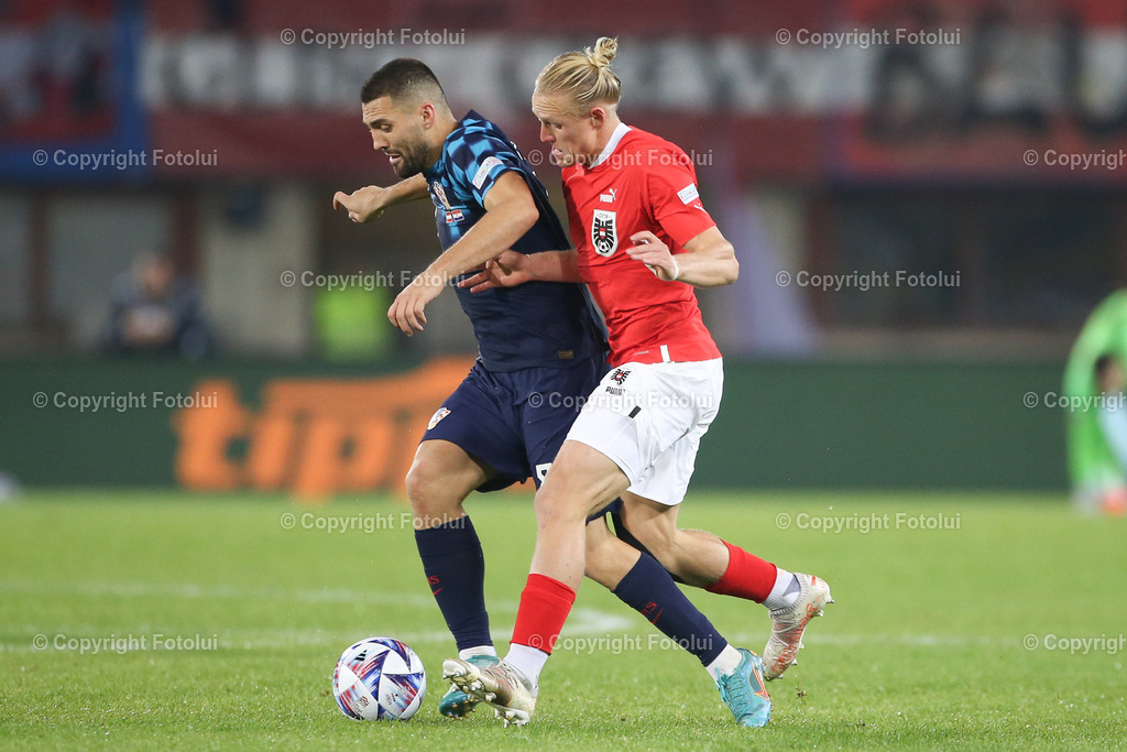 A_LUI_20220925_0021 | SPORT FUSSBALL NATIONS LEAGUE  ÖSTERREICH VS KROATIEN


IM BILD: Mateo Kovacic (Kroatien), Xaver Schlager (Österreich)


FOTO:FOTOLUI/UW