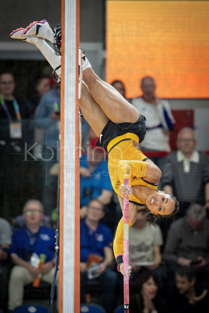 World Athletics Indoor Championships Kujawy Pomorze 26, 22.03.2026 | TORUN, POLAND - MARCH 22:  Jaqueline OTCHERE (GER) competing in the women’s pole vault during the World Athletics Indoor Championships Kujawy Pomorze 26 on day 3 / session 2 at Kujawsko-Pomorska Arena Torun on March 22, 2026 in Torun, Poland. 