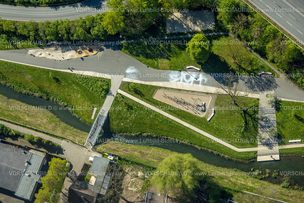 Kamen230406027 | Luftbild, Seseke Park, Fluss Seseke, Kamen, Ruhrgebiet, Nordrhein-Westfalen, Deutschland