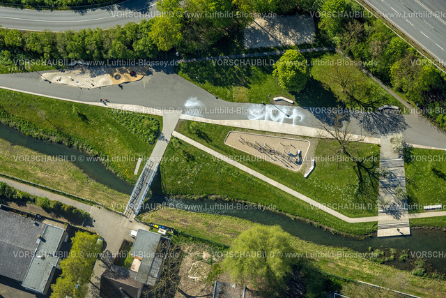 Kamen230406027 | Luftbild, Seseke Park, Fluss Seseke, Kamen, Ruhrgebiet, Nordrhein-Westfalen, Deutschland