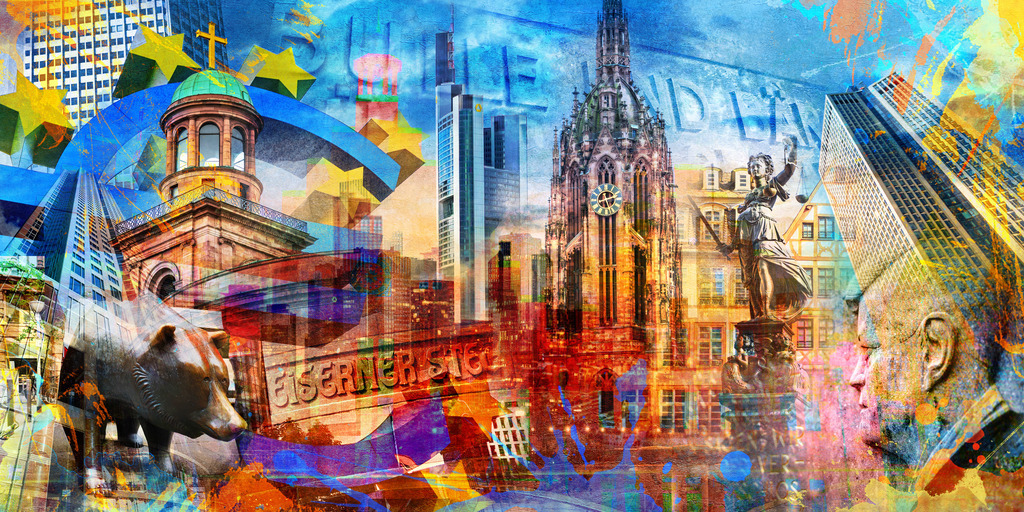 10260407 - Frankfurt Pop Art Collage | Künstlerische abstrakte Fotocollage mit Motiven aus Frankfurt.