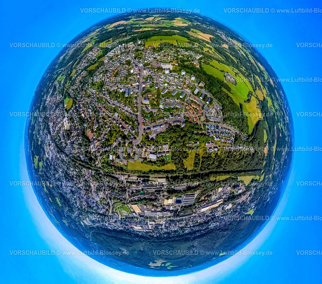 Gevelsberg240890802WittenerStrasse | Luftbild, City Innenstadtansicht und Wittener Straße, Erdkugel, Fisheye Aufnahme, Fischaugen Aufnahme, 360 Grad Aufnahme, tiny world, little planet, fisheye Bild, Klostermark, Gevelsberg, Ruhrgebiet, Nordrhein-Westfalen, Deutschland