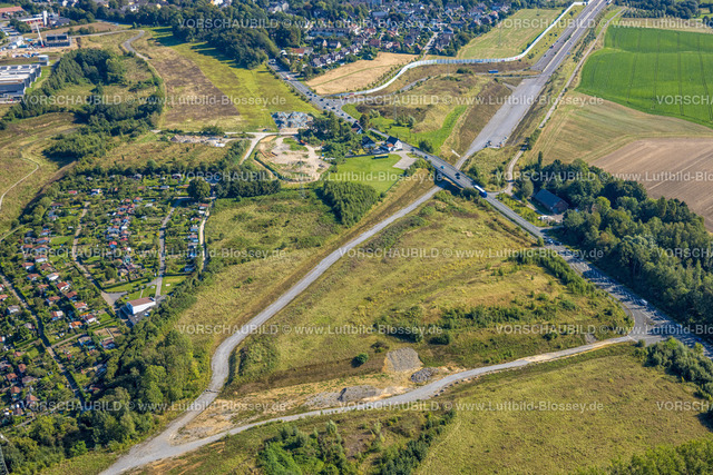 Heiligenhaus240813257 | Luftbild, Baustelle Autobahn Neubauabschnitt der A44, Lückenschluss zwischen Ratingen-Ost und Velbert, Ratinger Straße Brücke, Hofermühle, Heiligenhaus, Ruhrgebiet, Nordrhein-Westfalen, Deutschland