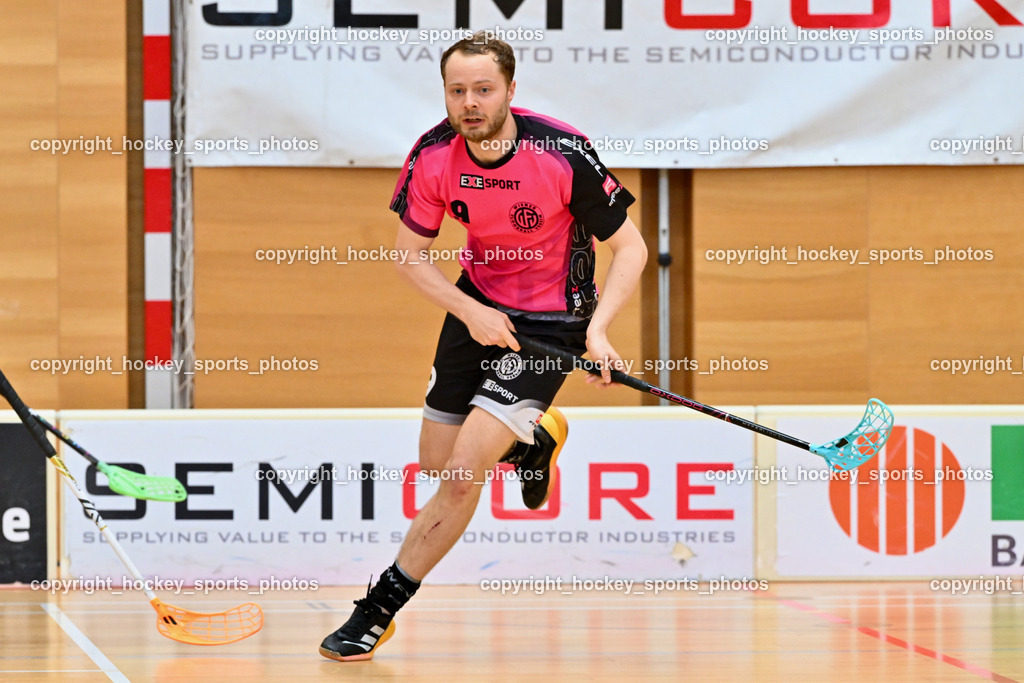 VSV Unihockey vs. Wiener Floorball Verein | #9 ZEHETNER Laurin Wiener Floorballverein, VSV Unihockey vs. Wiener Floorball Verein, VSV Unihockey vs. Wiener Floorball Verein am 18.05.2025 in Villach (Ballspielhalle St. Martin), Austria, (Photo by Bernd Stefan)