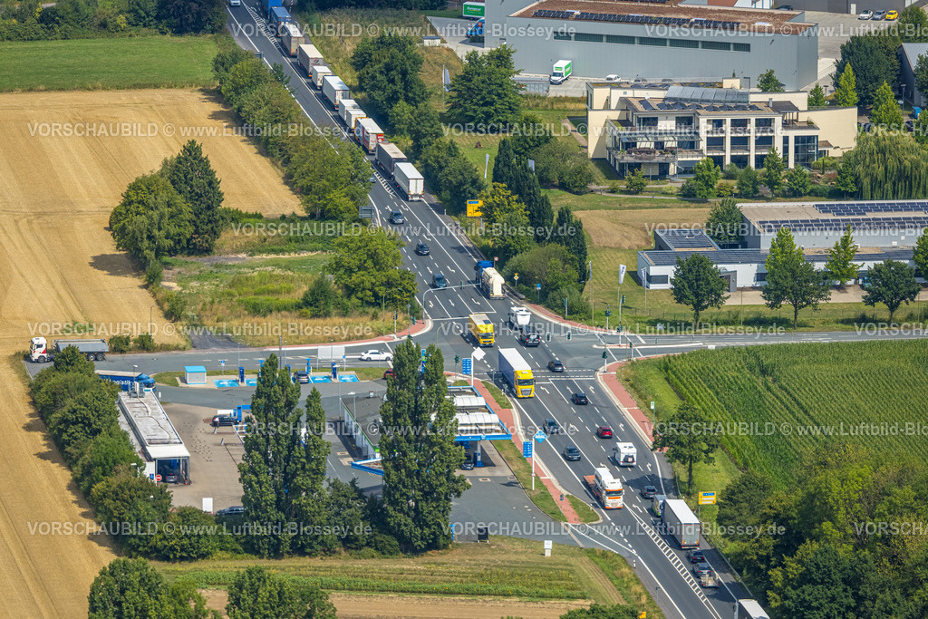 Hamm250701904Rhynern | Luftbild, Straßenkreuzung Werler Straße und Oberallener Weg, Stadtbezirk Rhynern, Hamm, Ruhrgebiet, Nordrhein-Westfalen, Deutschland