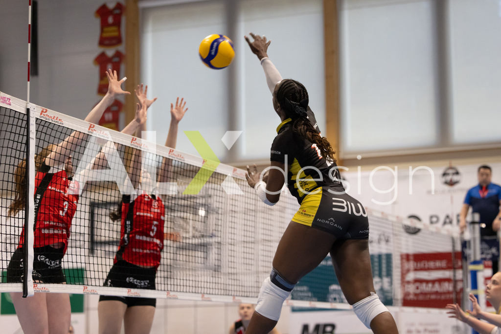 Volleyball I Frauen I Saison 2025-2026 I Volleyball NLA | Women I 1/4 Finals I  BIWI VFM - VC Kanti Schaffhausen I 01.03.2026 | 10 Karen Renteria (CO) (BIWI VFM) – Außenangriff - Realisiert mit Pictrs.com