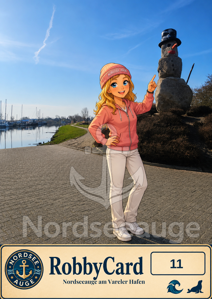 RobbyCard 11: Nordseeauge in Varel | Nordseeauge zeigt ruhige Fotokunst von der Nordsee. Hochwertige Prints, Bilder und Motive mit Weite, Licht und Meer – für Zuhause oder als Geschenk. Robbycard-Nordsee Erlebnisse zum sammeln