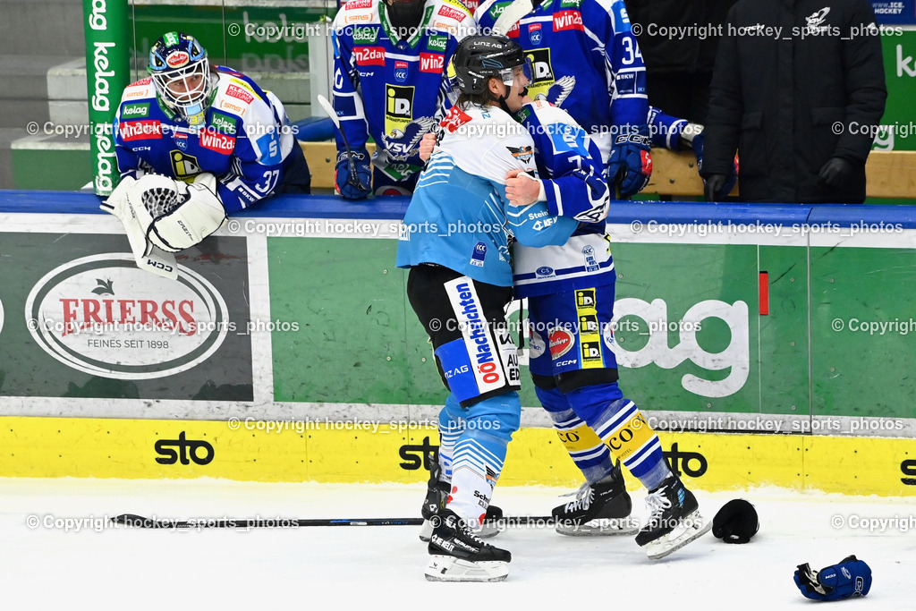 EC IDM Wärmepumpen VSV vs. Steinbach Black Wings Linz | #7 Brian Lebler Black Wings Linz, #77 Philipp Lindner EC VSV, EC IDM Wärmepumpen VSV vs. Steinbach Black Wings Linz, EC IDM Wärmepumpen VSV vs. Steinbach Black Wings Linz am 23.01.2026 in Villach (Stadthalle Villach), Austria, (Photo by Bernd Stefan)