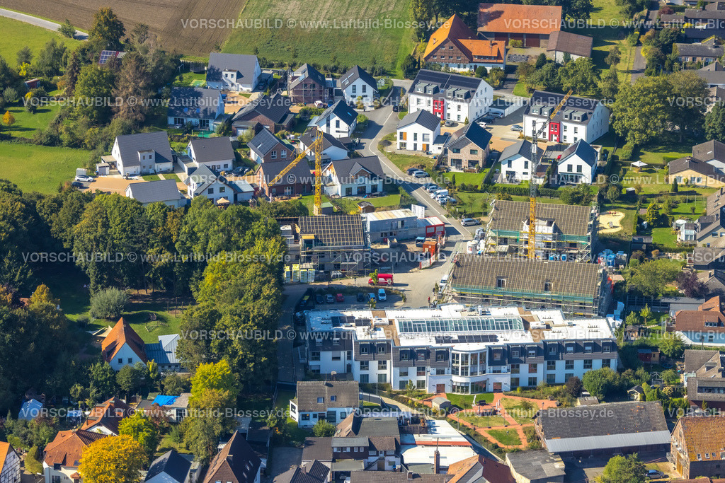 Unna220903031 | Luftbild, Baustelle und Neubaugebiet Große-Oetringhaus-Straße, Pflegewohnanlage Haus am Hellweg, Hemmerde, Unna, Ruhrgebiet, Nordrhein-Westfalen, Deutschland