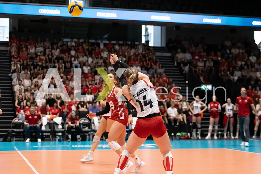 Austria v Switzerland - CEV European League Women | KRIENS, SWITZERLAND - JUNE 14: KORA MARINA SCHABERL of Austria during the CEV European League match between Austria and Switzerland at Pilatus Arena on June 14, 2026 in Kriens, Switzerland. - Realisiert mit Pictrs.com